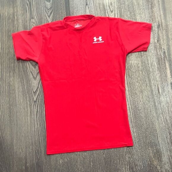 Under Armour Mens HeatGear OG Compression Short Sleeve Top Crewneck Red Size L - Picture 1 of 6